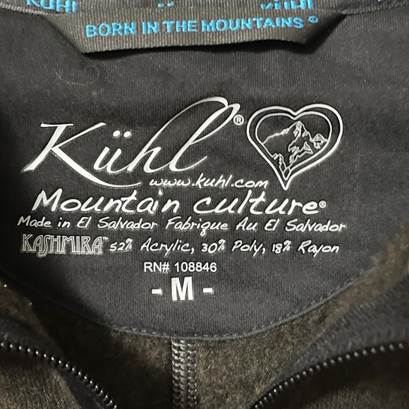 Kuhl Dark Brown Full zip sweater Jacket with Gray Accents - Picture 4 of 5